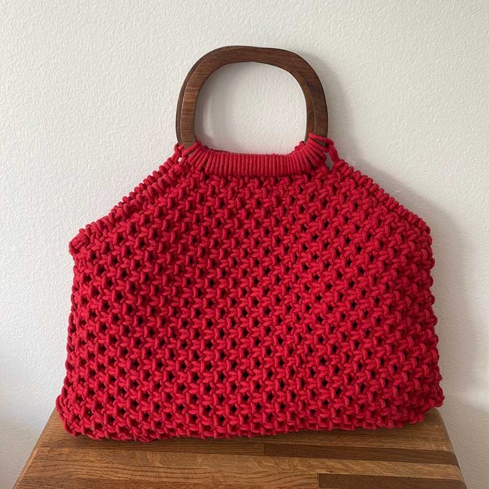Urban Outfitters Red Woven Handbag